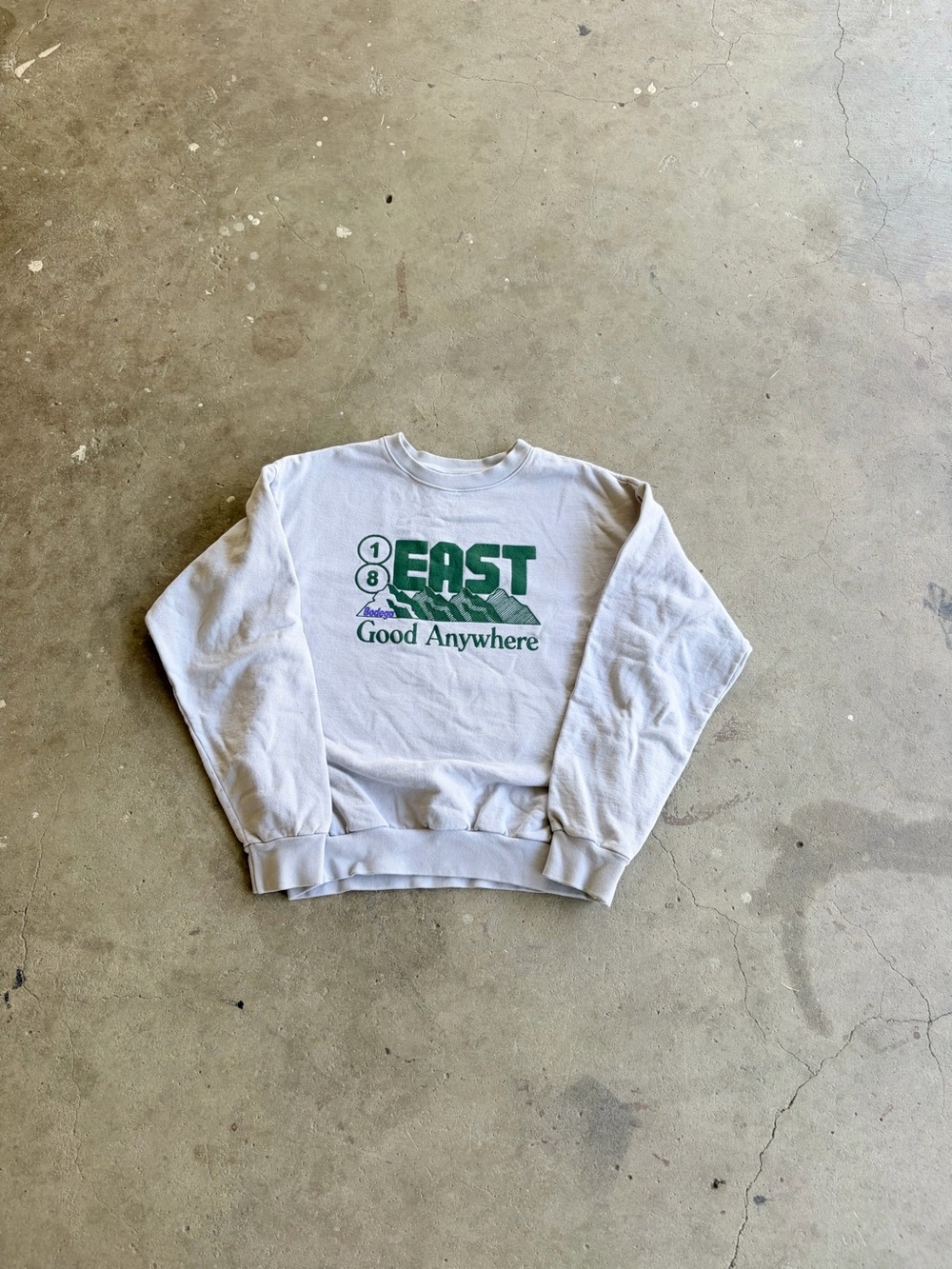 18 East Good Anywhere White Crewneck Sweatshirt